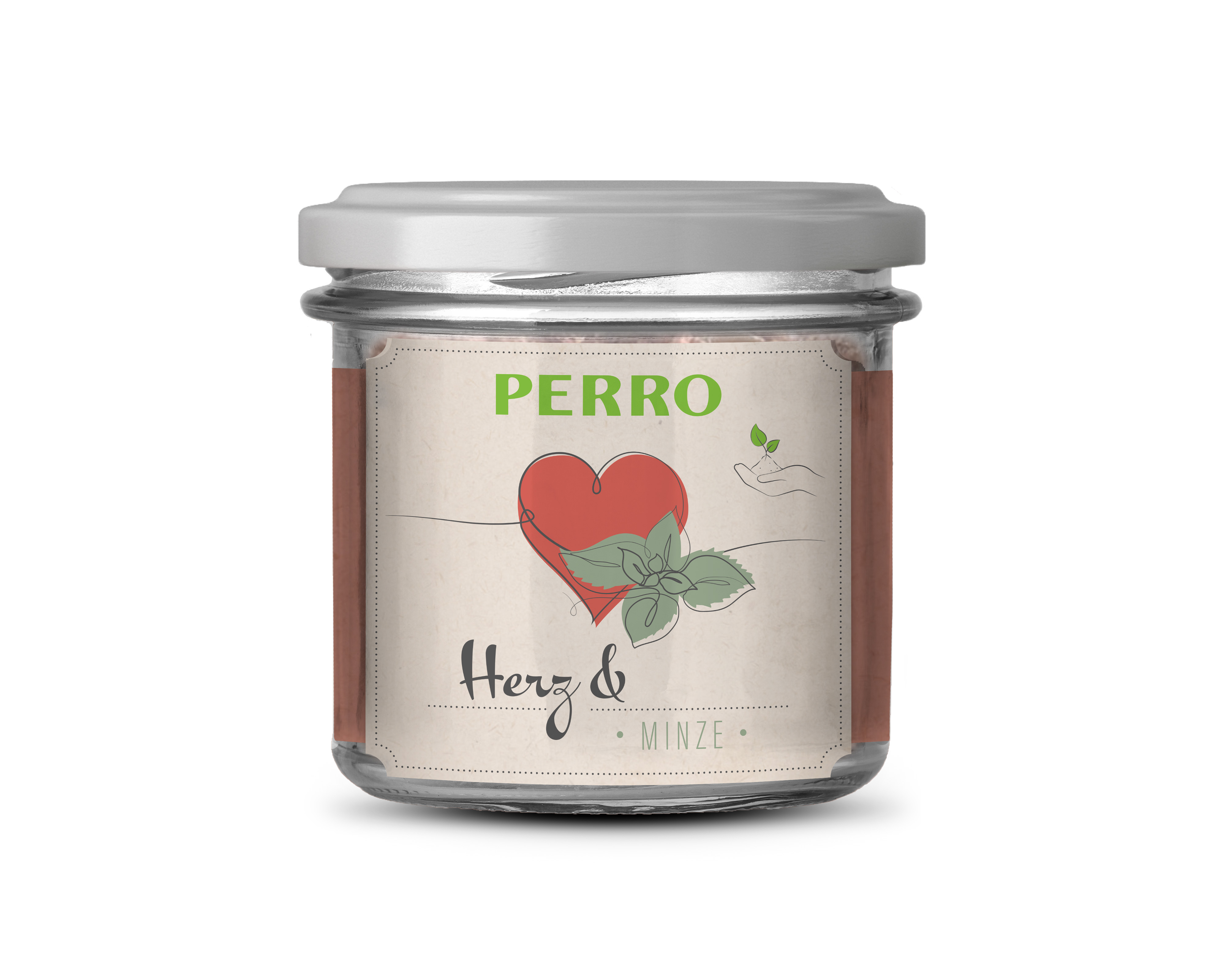 PERRO Genießer Glas Katze Herz Minze 200 g